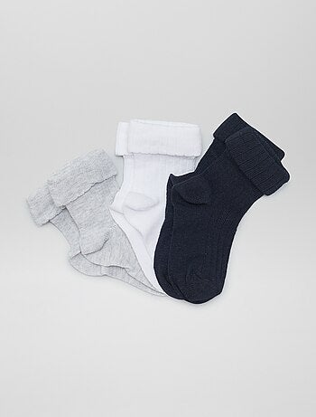 Pack de 3 pares de calcetines con vuelta - Kiabi