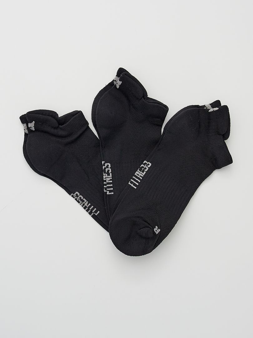 Pack de 3 pares de calcetines cortos negro - Kiabi