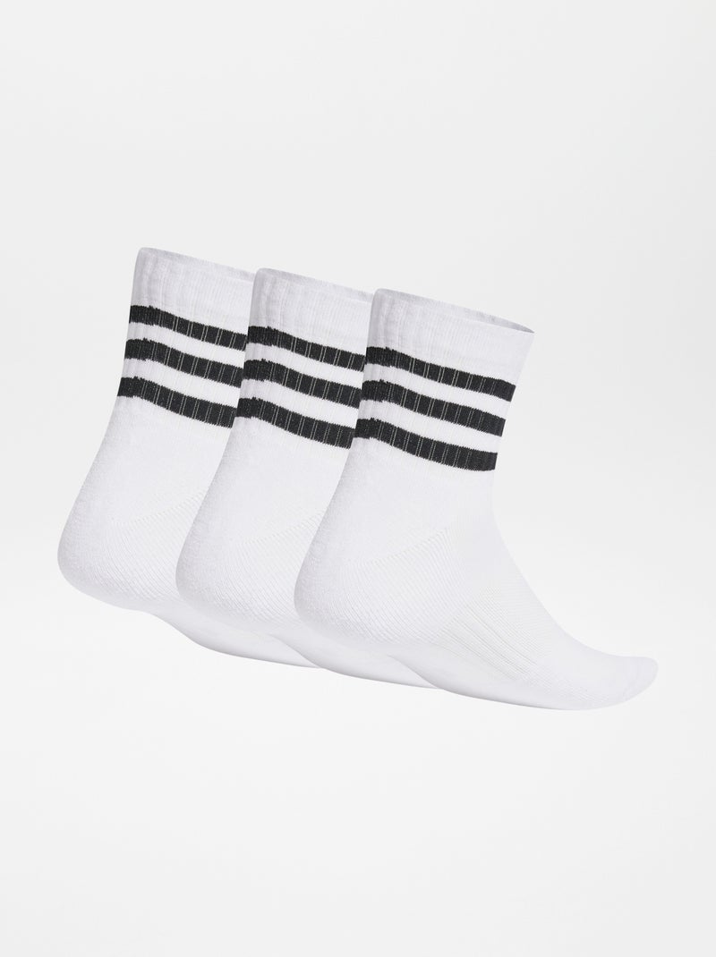 Pack de 3 pares de calcetines de altura media 'Adidas' BLANCO - Kiabi