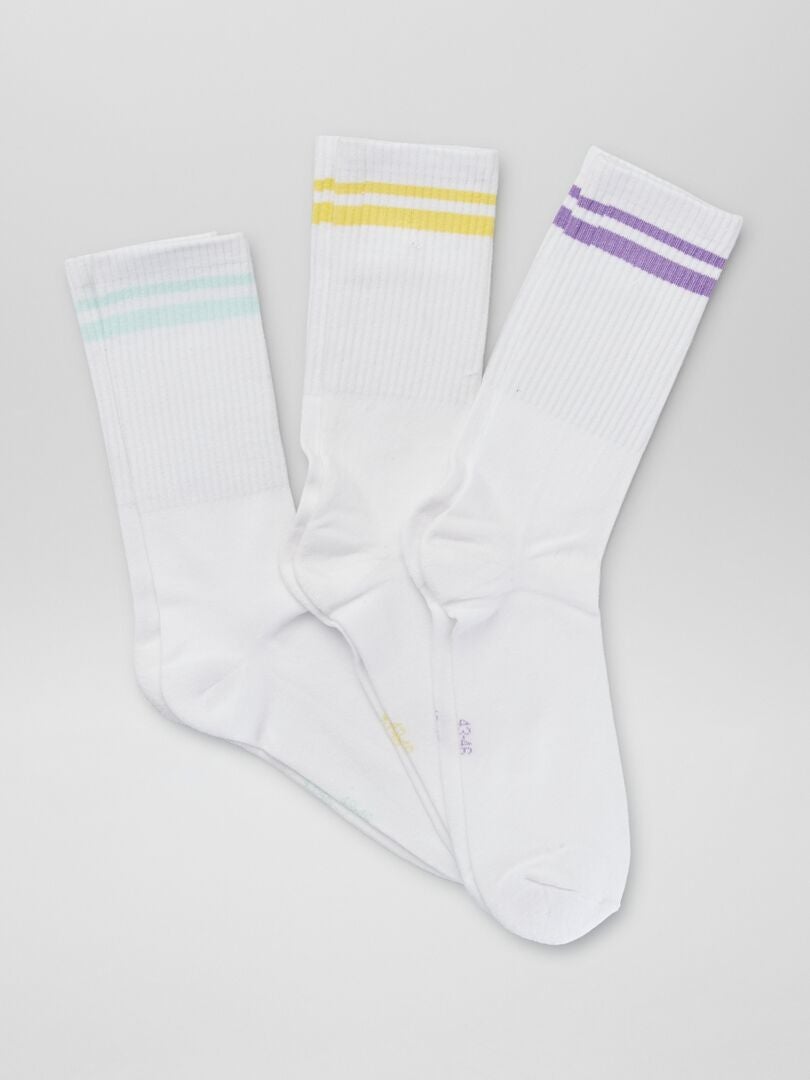 Pack de 3 pares de calcetines de canalé AMARILLO - Kiabi