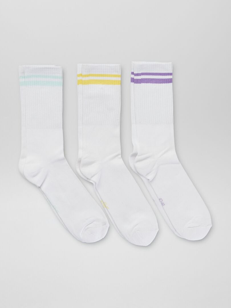 Pack de 3 pares de calcetines de canalé AMARILLO - Kiabi