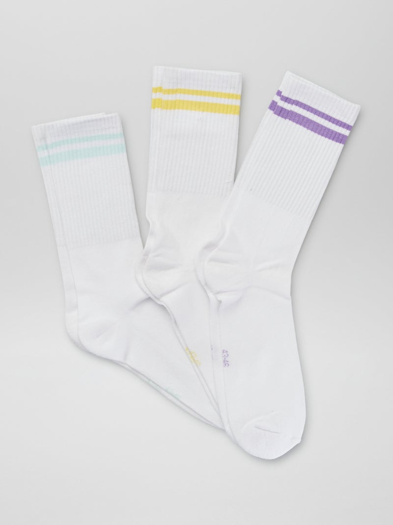 Pack de 3 pares de calcetines de canalé AMARILLO - Kiabi