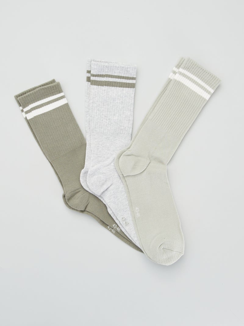 Pack de 3 pares de calcetines de canalé AZUL - Kiabi