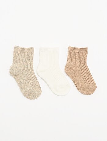 Pack de 3 pares de calcetines de canalé