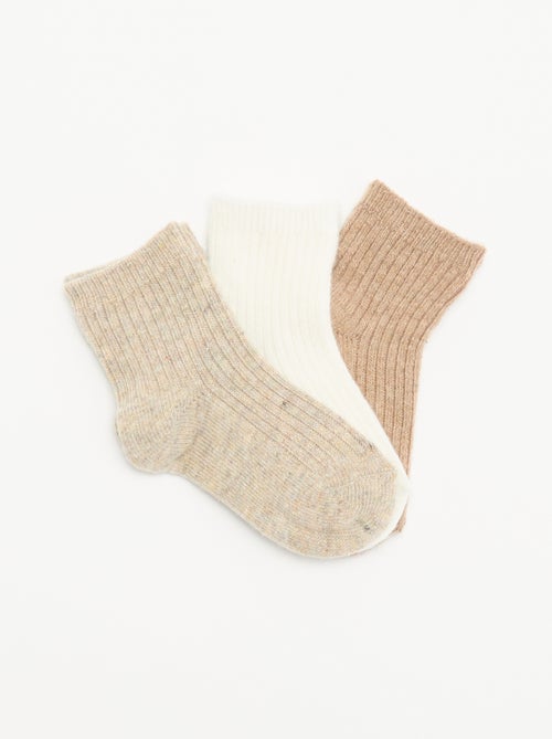 Pack de 3 pares de calcetines de canalé - Kiabi