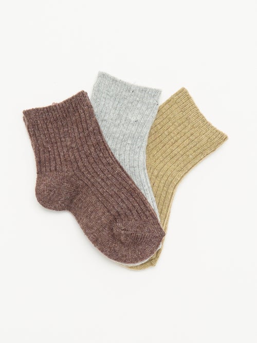 Pack de 3 pares de calcetines de canalé - Kiabi