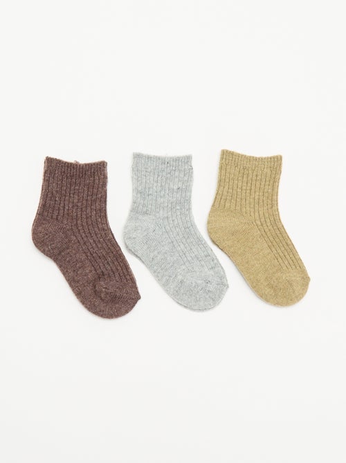 Pack de 3 pares de calcetines de canalé - Kiabi