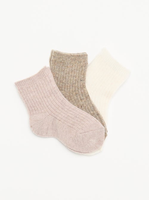 Pack de 3 pares de calcetines de canalé - Kiabi