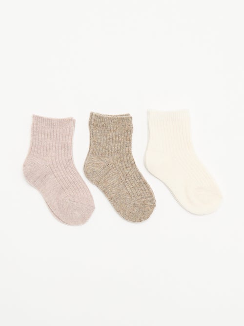 Pack de 3 pares de calcetines de canalé - Kiabi