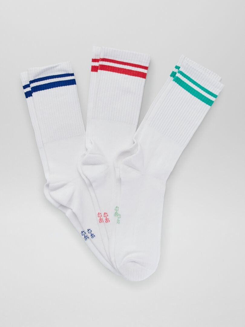 Pack de 3 pares de calcetines de canalé VERDE - Kiabi