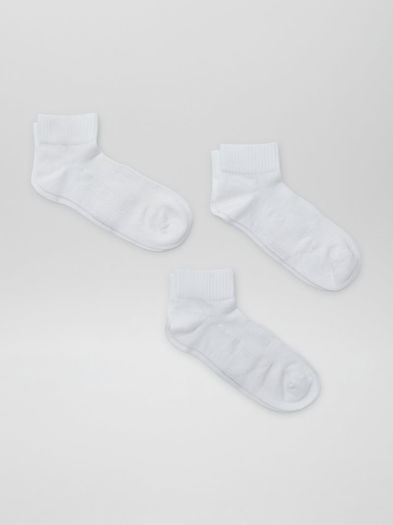 Pack de 3 pares de calcetines de deporte BLANCO - Kiabi