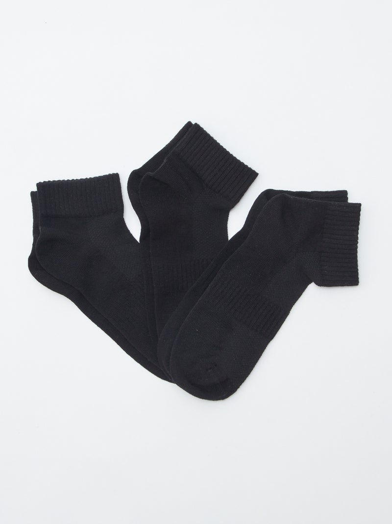Pack de 3 pares de calcetines de deporte NEGRO - Kiabi