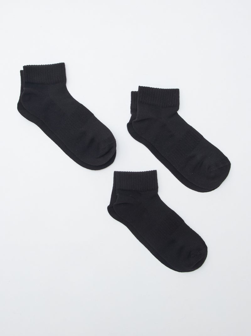 Pack de 3 pares de calcetines de deporte NEGRO - Kiabi