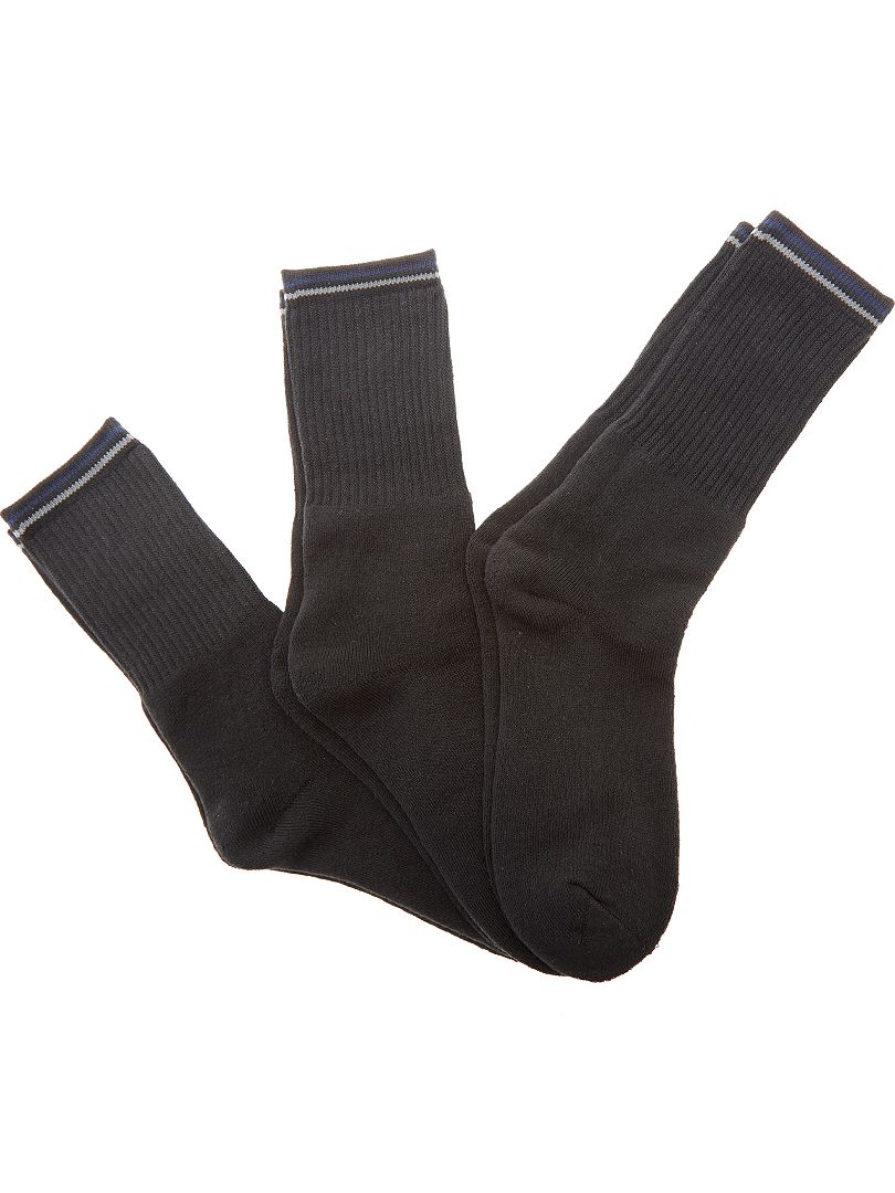 Pack de 3 pares de calcetines de deporte Negro - Kiabi