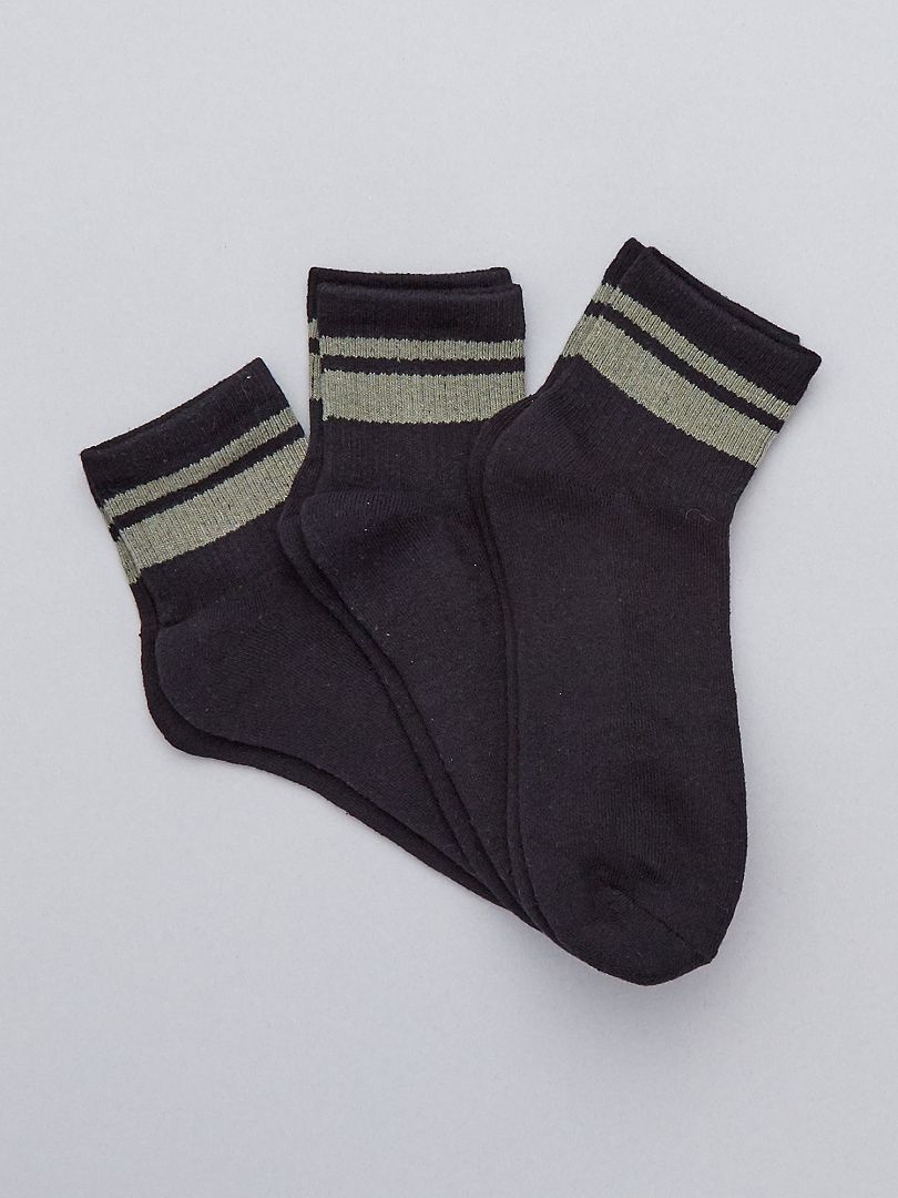 Pack de 3 pares de calcetines de deporte NEGRO - Kiabi
