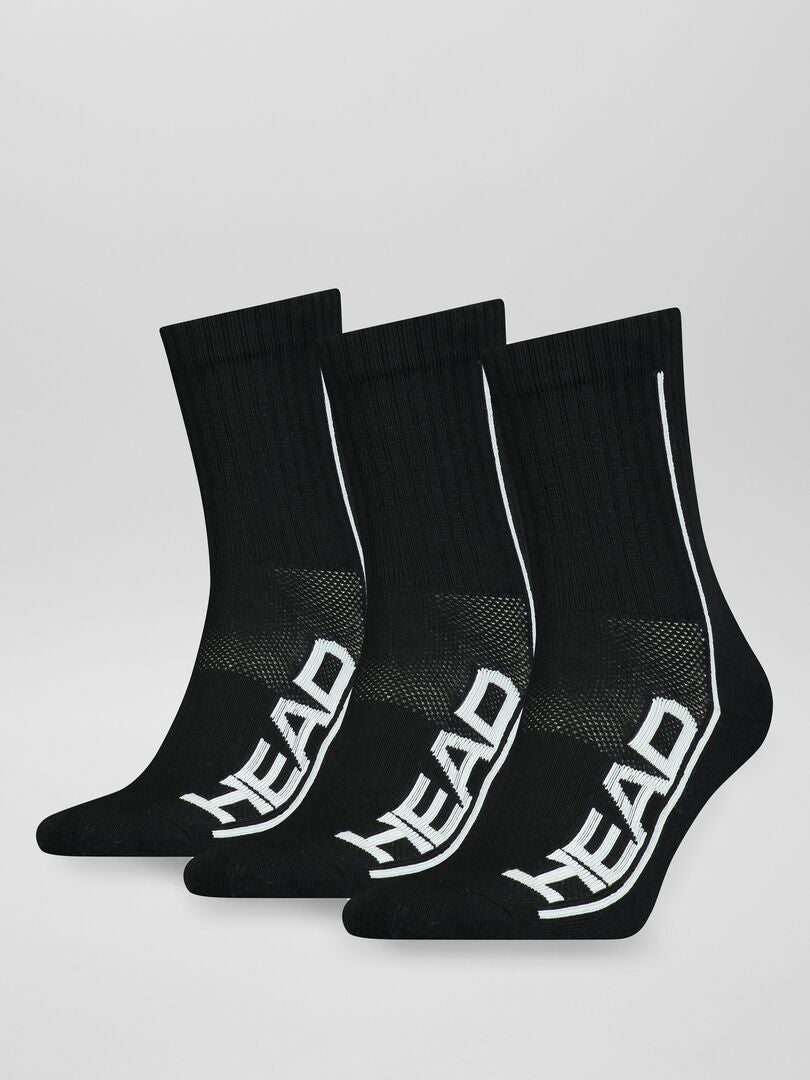 Pack de 3 pares de calcetines de deporte negro - Kiabi