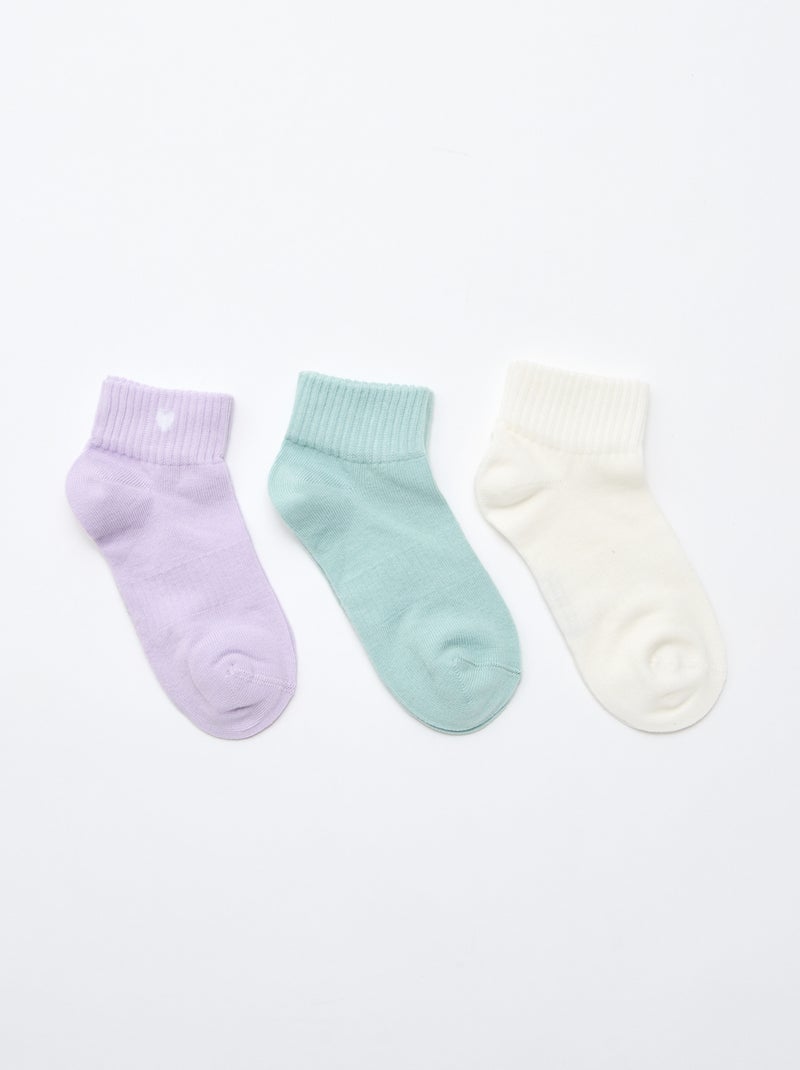 Pack de 3 pares de calcetines de deporte Purpura - Kiabi