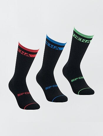 Pack de 5 pares de calcetines de rayas - negro - Kiabi - 6.00€