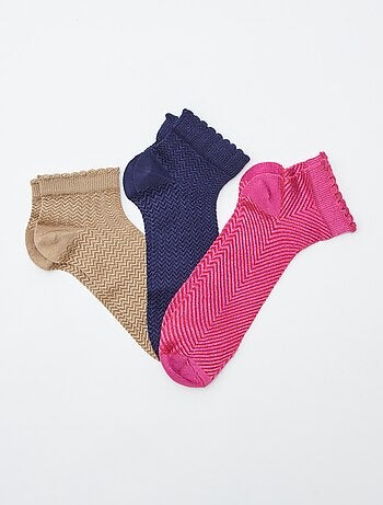 Pack de 3 pares de calcetines de largo medio de efecto brillante