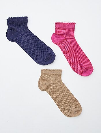 Pack de 3 pares de calcetines de largo medio de efecto brillante