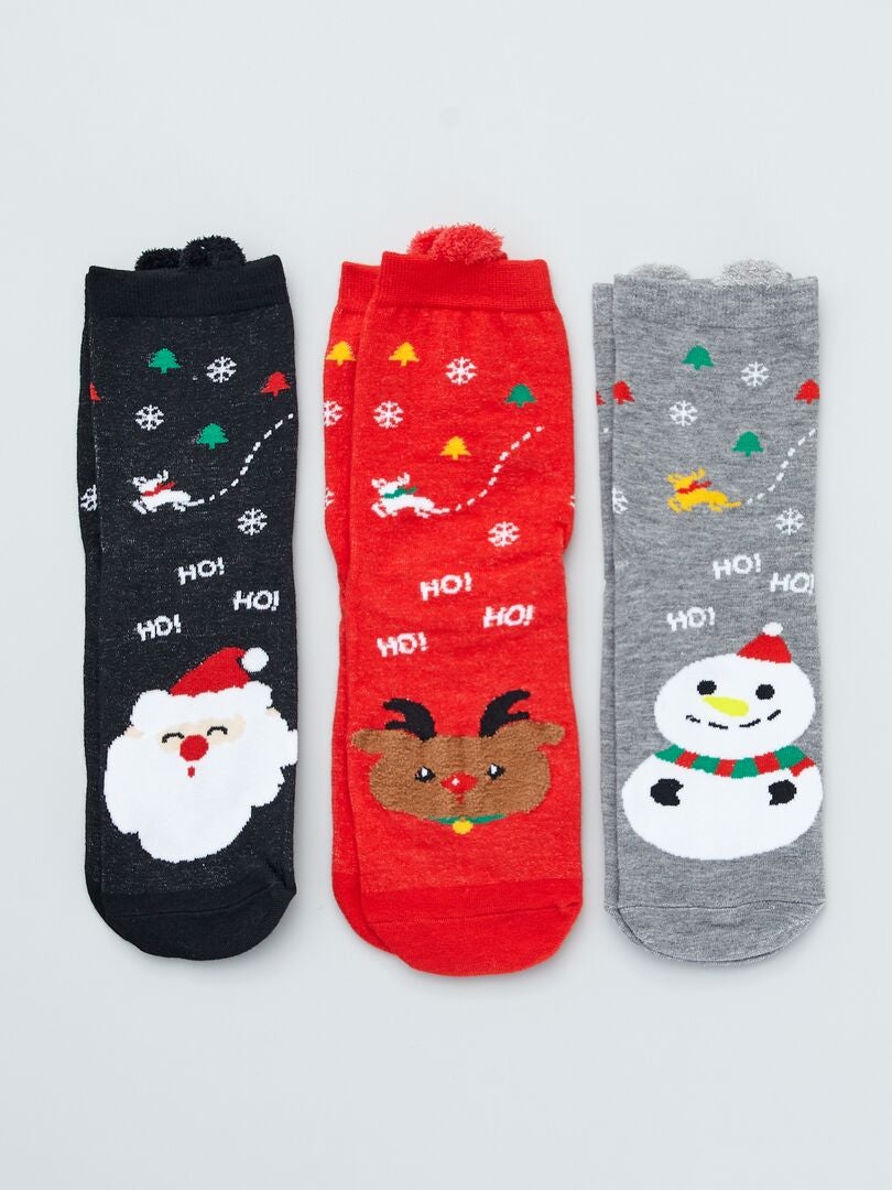 Pack de 3 pares de calcetines de Navidad BEIGE - Kiabi