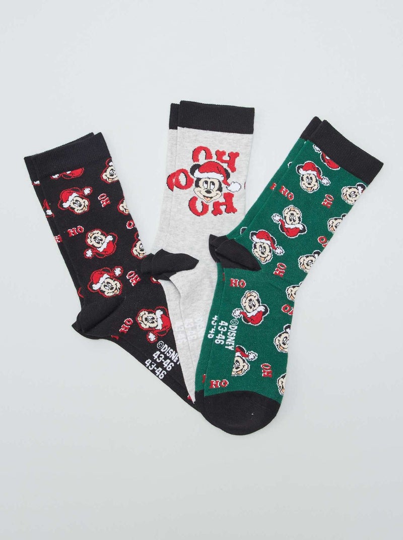 Pack de 3 pares de calcetines de Navidad 'Mickey' ROJO - Kiabi