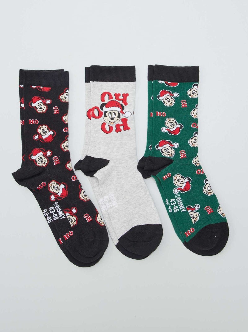 Pack de 3 pares de calcetines de Navidad 'Mickey' ROJO - Kiabi