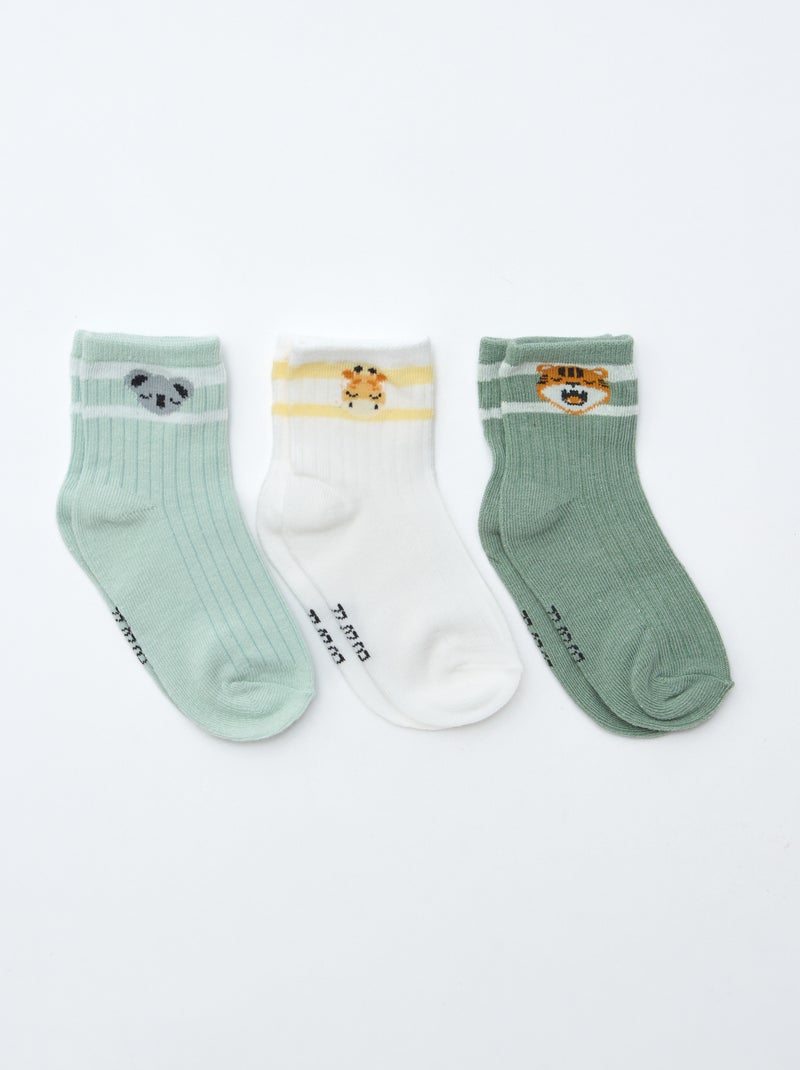 Pack de 3 pares de calcetines de punto elástico Naranja - Kiabi