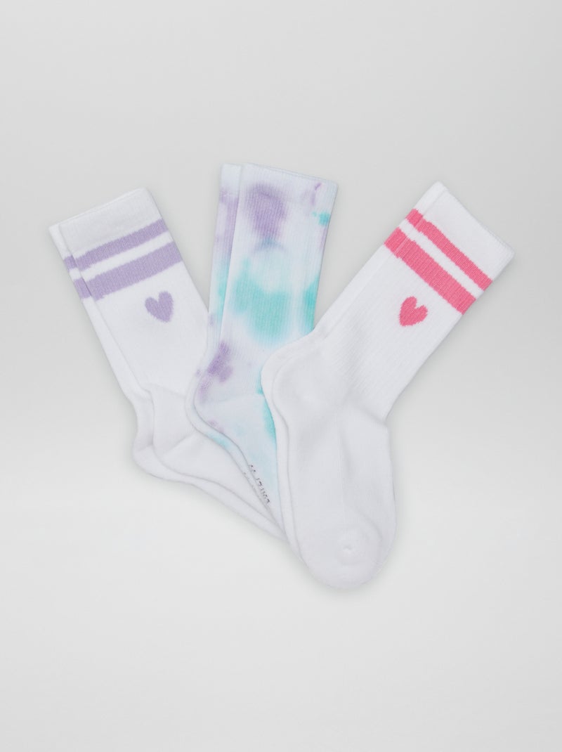 Pack de 3 pares de calcetines deportivos BLANCO - Kiabi