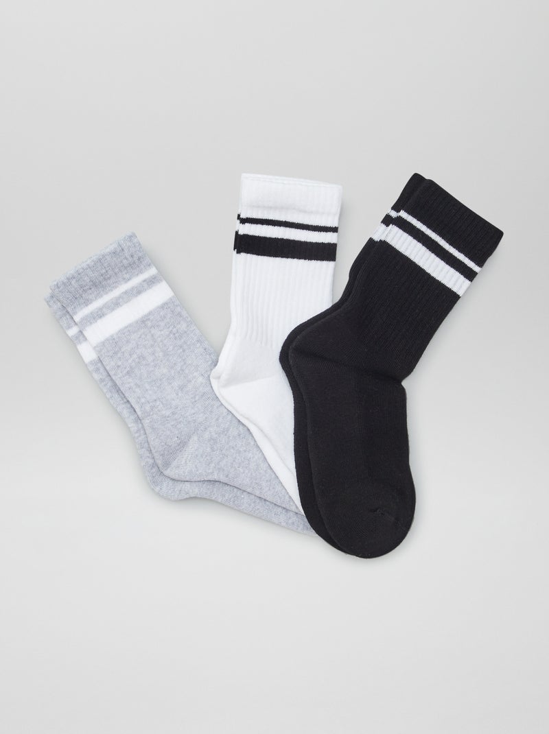 Pack de 3 pares de calcetines deportivos GRIS - Kiabi