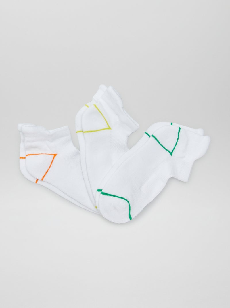 Pack de 3 pares de calcetines deportivos invisibles BLANCO - Kiabi