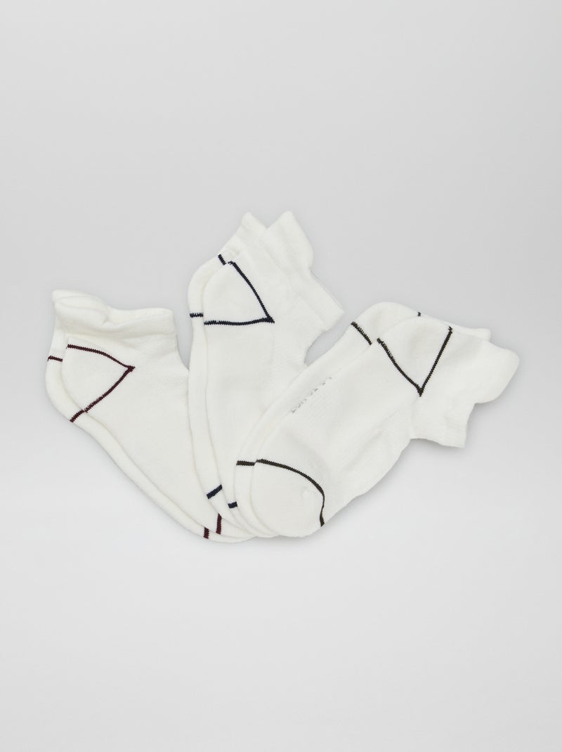 Pack de 3 pares de calcetines deportivos invisibles BLANCO - Kiabi