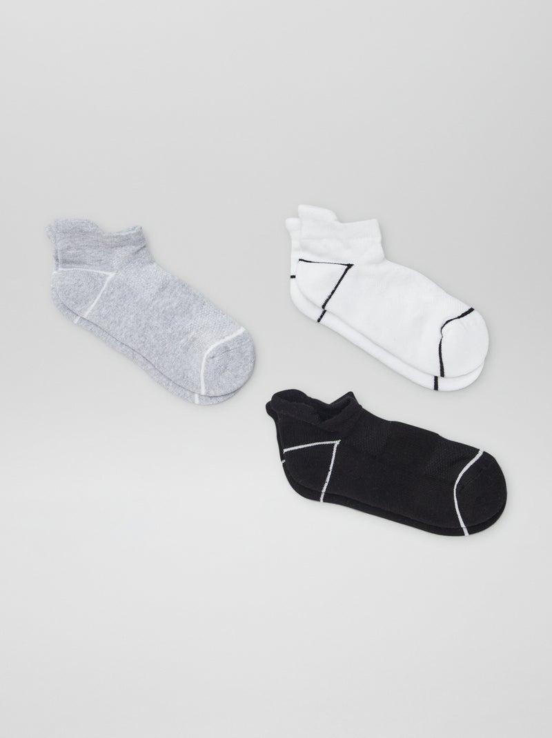 Pack de 3 pares de calcetines deportivos invisibles NEGRO - Kiabi