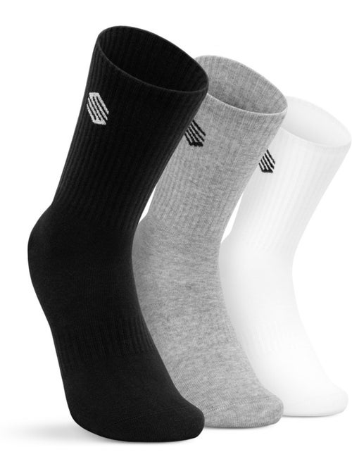 Pack de 3 pares de calcetines deportivos lifestyle hombre y mujer step - Kiabi Pack de 3 pares de calcetines deportivos lifestyle hombre y mujer step - Kiabi