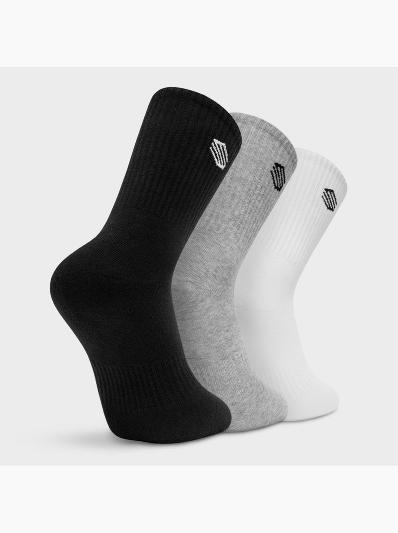Pack de 3 pares de calcetines deportivos lifestyle hombre y mujer step Negro - Kiabi