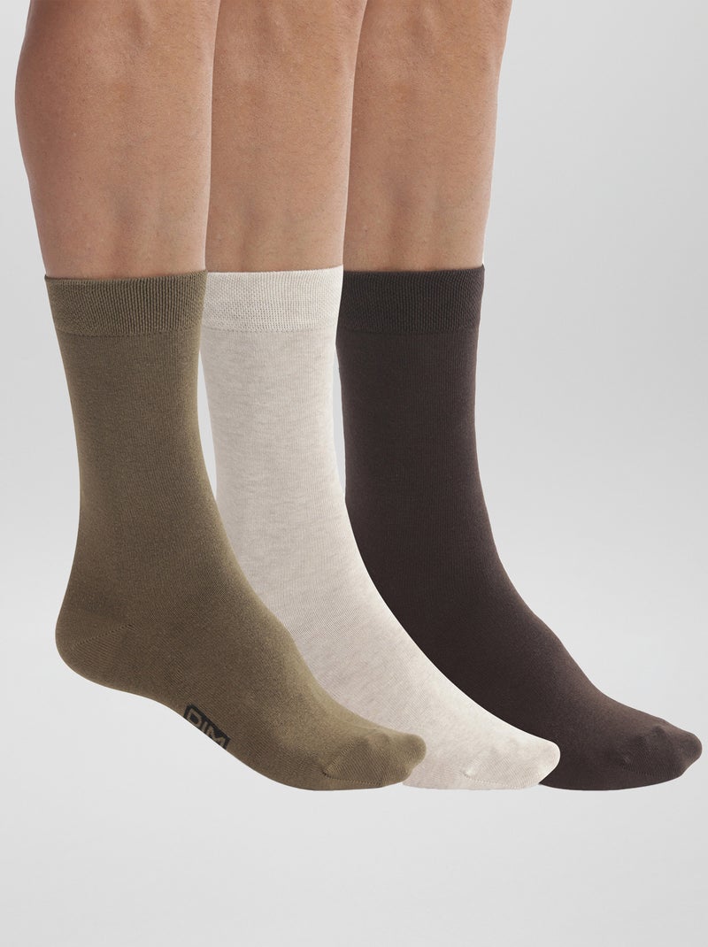 Pack de 3 pares de calcetines 'DIM' BEIGE - Kiabi