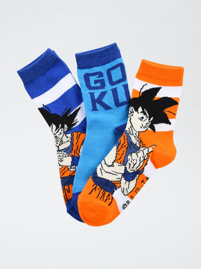 Pack de 3 pares de calcetines 'Dragonball' de algodón Azul - Kiabi