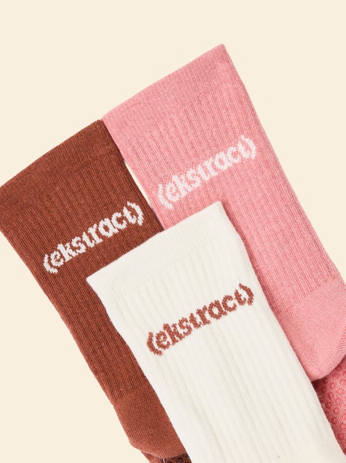 Pack de 3 pares de calcetines (ekstract) antideslizantes de algodón - Kiabi