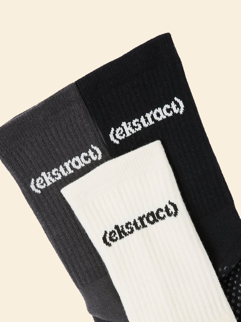 Pack de 3 pares de calcetines (ekstract) antideslizantes de algodón Negro - Kiabi