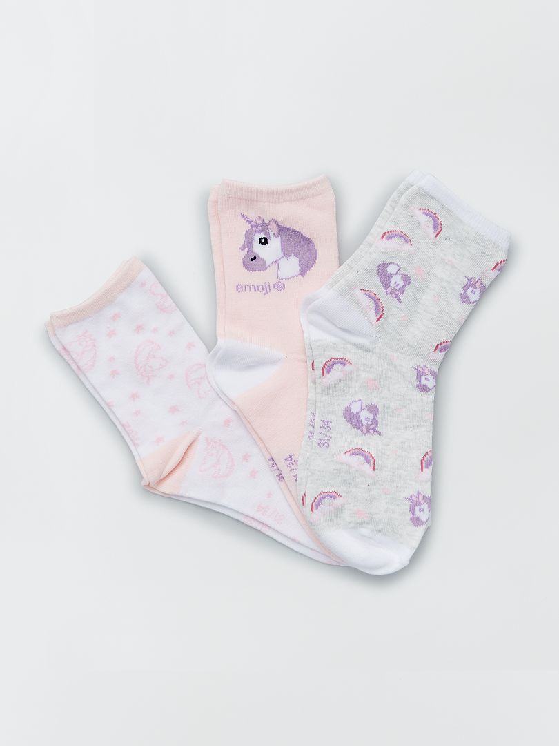 Pack de 3 pares de calcetines 'Emoji' BLANCO - Kiabi