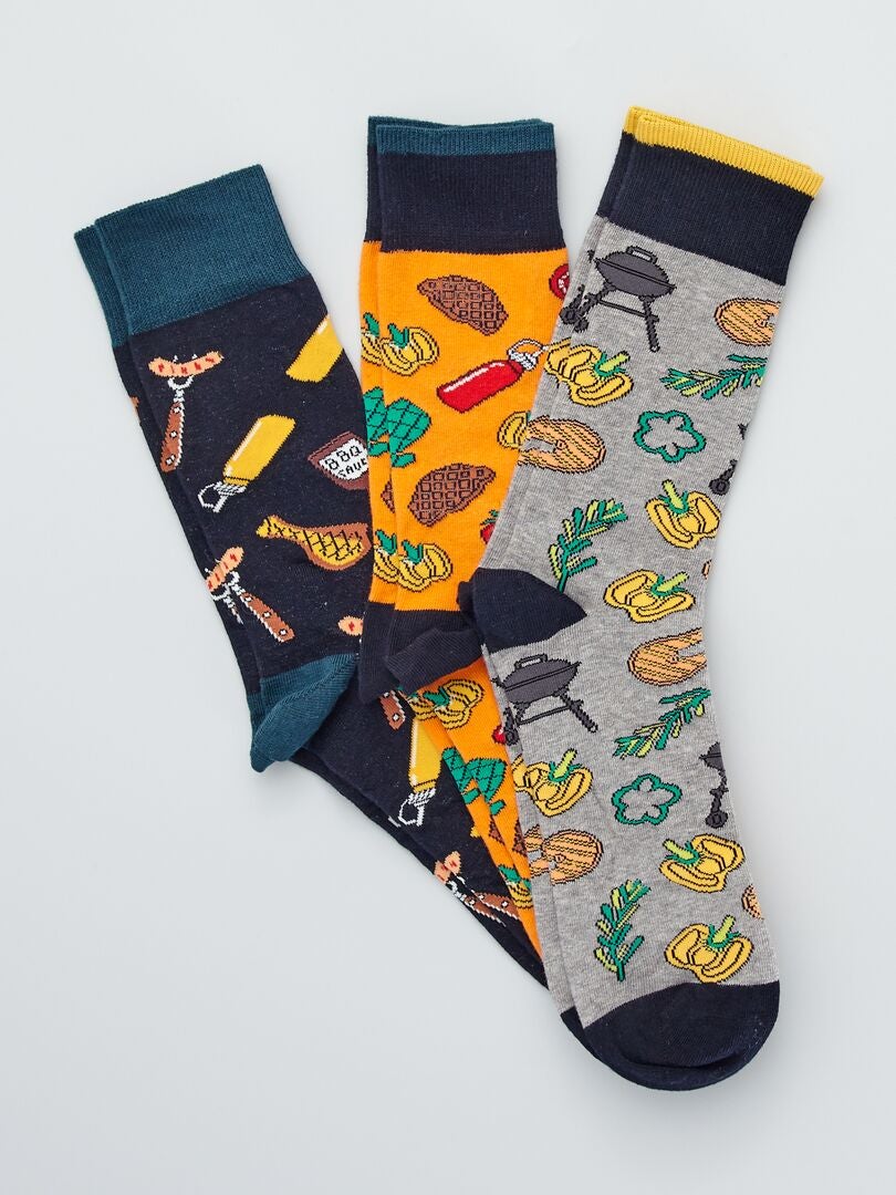 Pack de 3 pares de calcetines estampado 'food' BEIGE - Kiabi