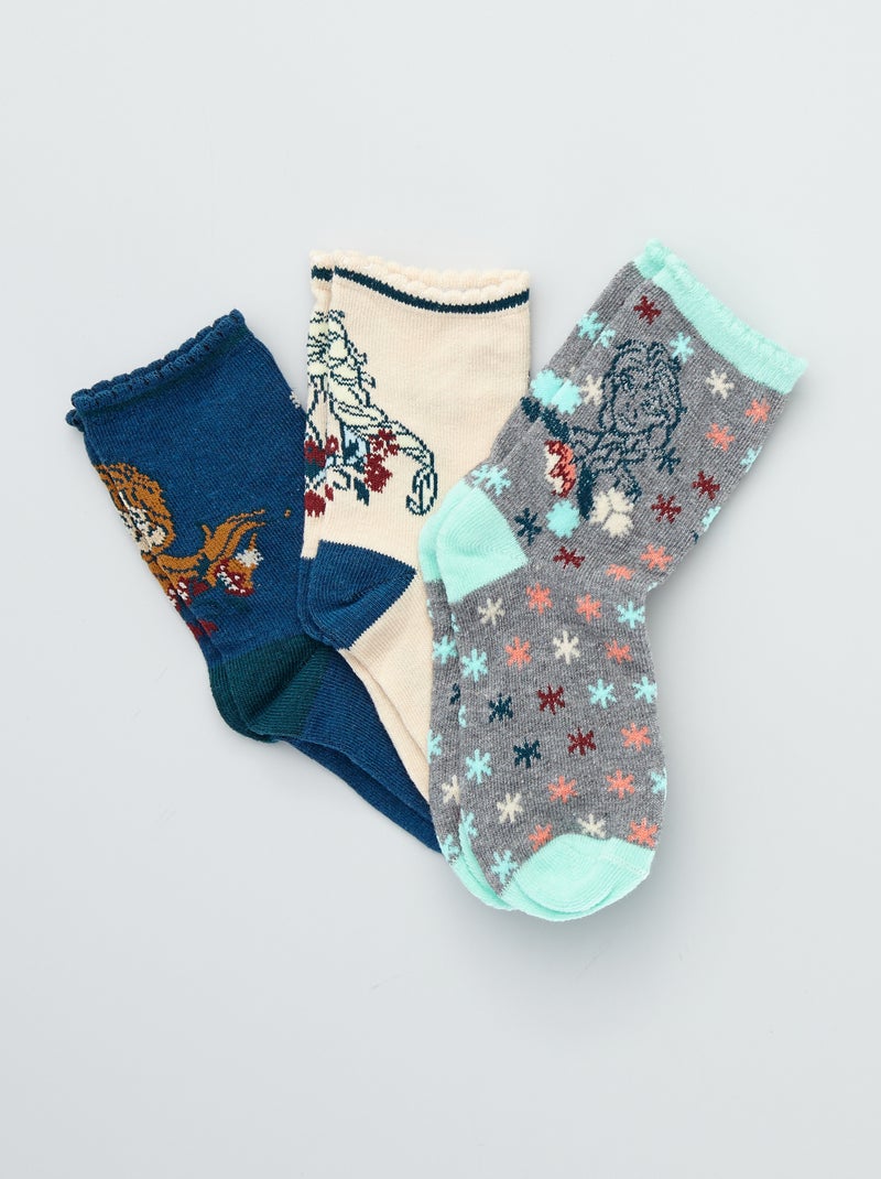 Pack de 3 pares de calcetines 'Frozen' KAKI - Kiabi