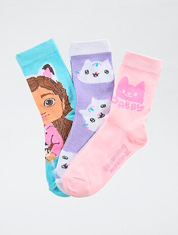 pack de 3 pares de calcetines 'Gabby y la casa mágica'