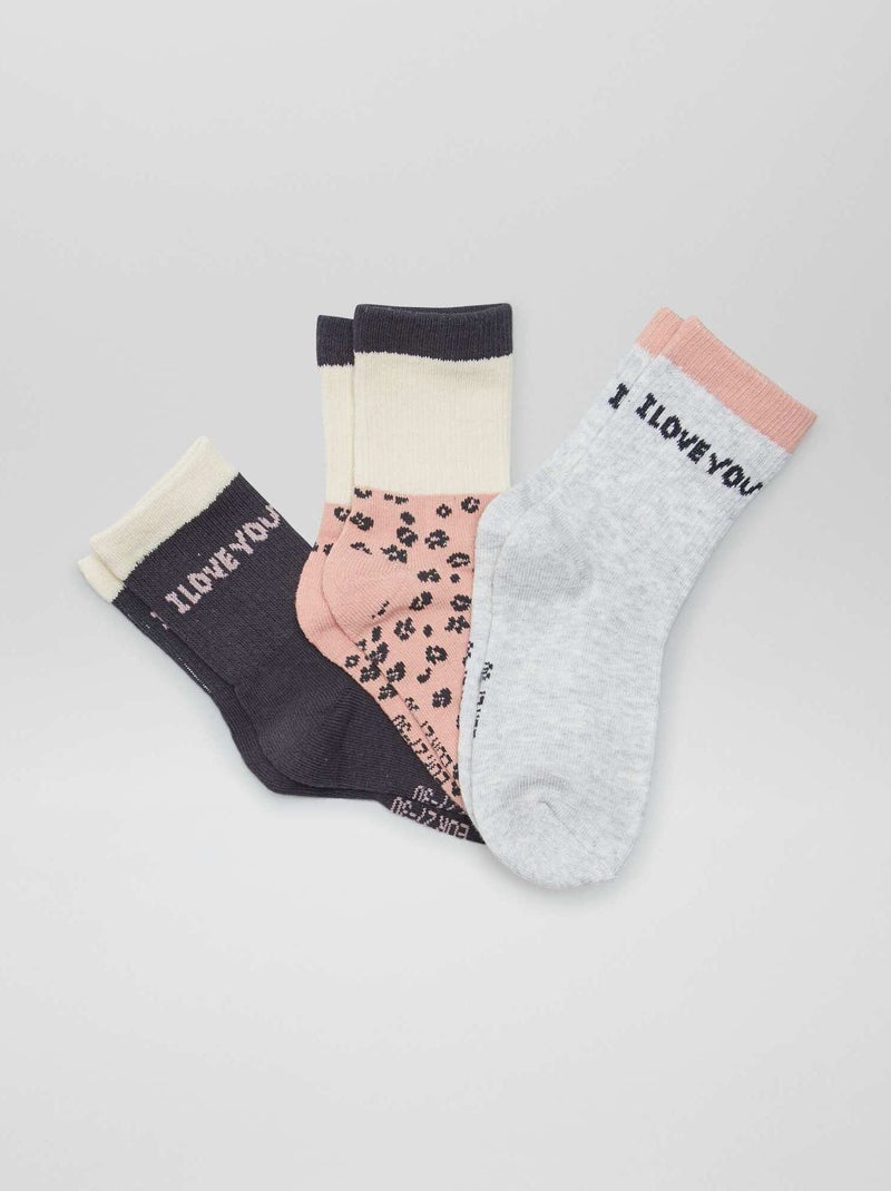 Pack de 3 pares de calcetines GRIS - Kiabi