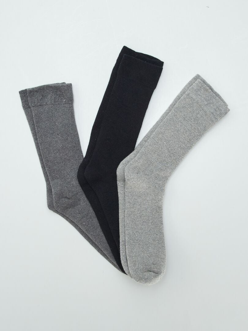 Pack de 3 pares de calcetines GRIS - Kiabi