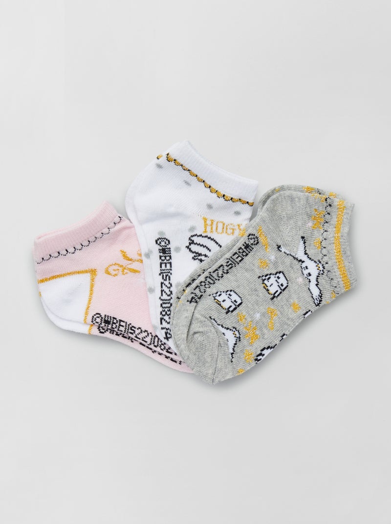 Pack de 3 pares de calcetines 'Harry Potter' gris/rosa - Kiabi