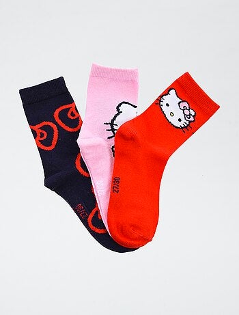 pack de 3 pares de calcetines 'Hello Kitty' de algodón