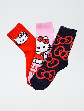 pack de 3 pares de calcetines 'Hello Kitty' de algodón
