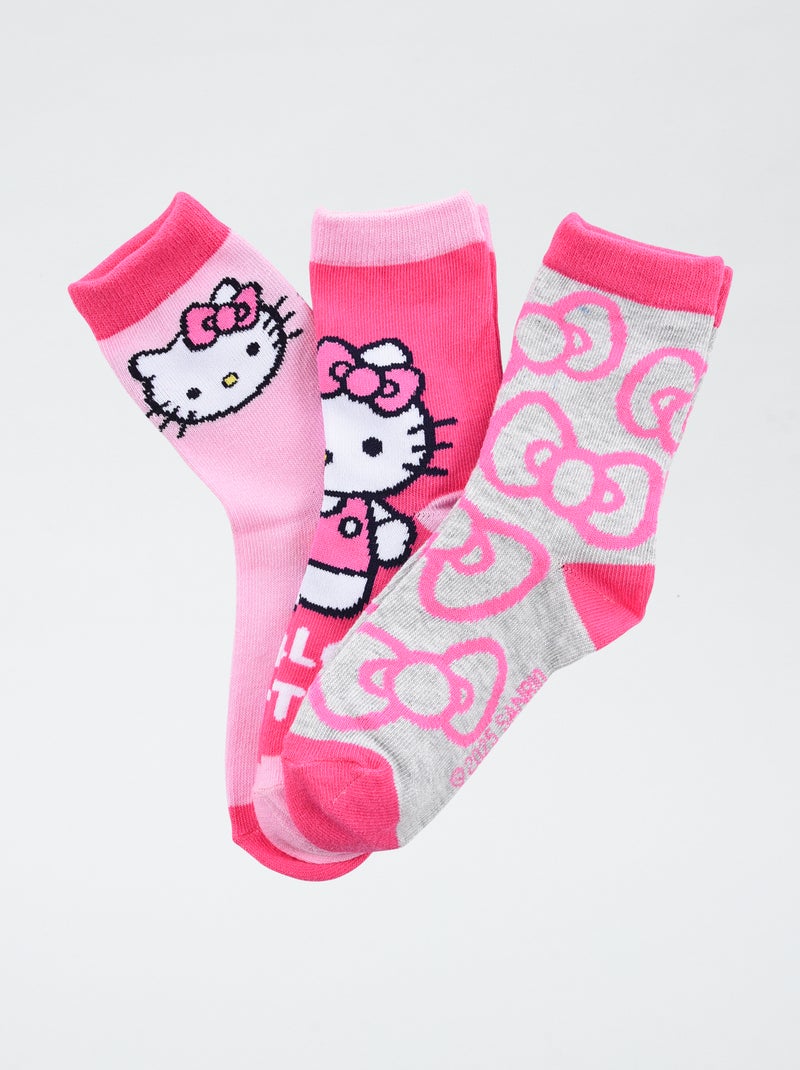 pack de 3 pares de calcetines 'Hello Kitty' de algodón Rosa - Kiabi