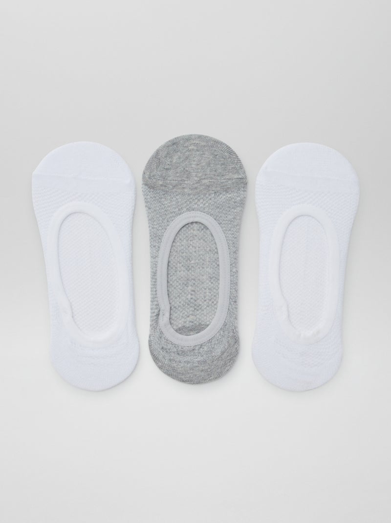 Pack de 3 pares de calcetines invisibles BLANCO - Kiabi